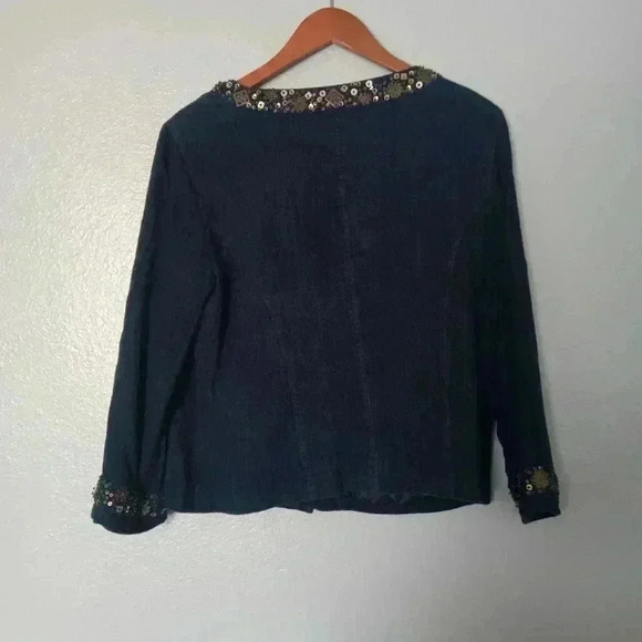 Jennifer Eden Denim Jacket Blazer Sequined Size 16 - Picture 14 of 16
